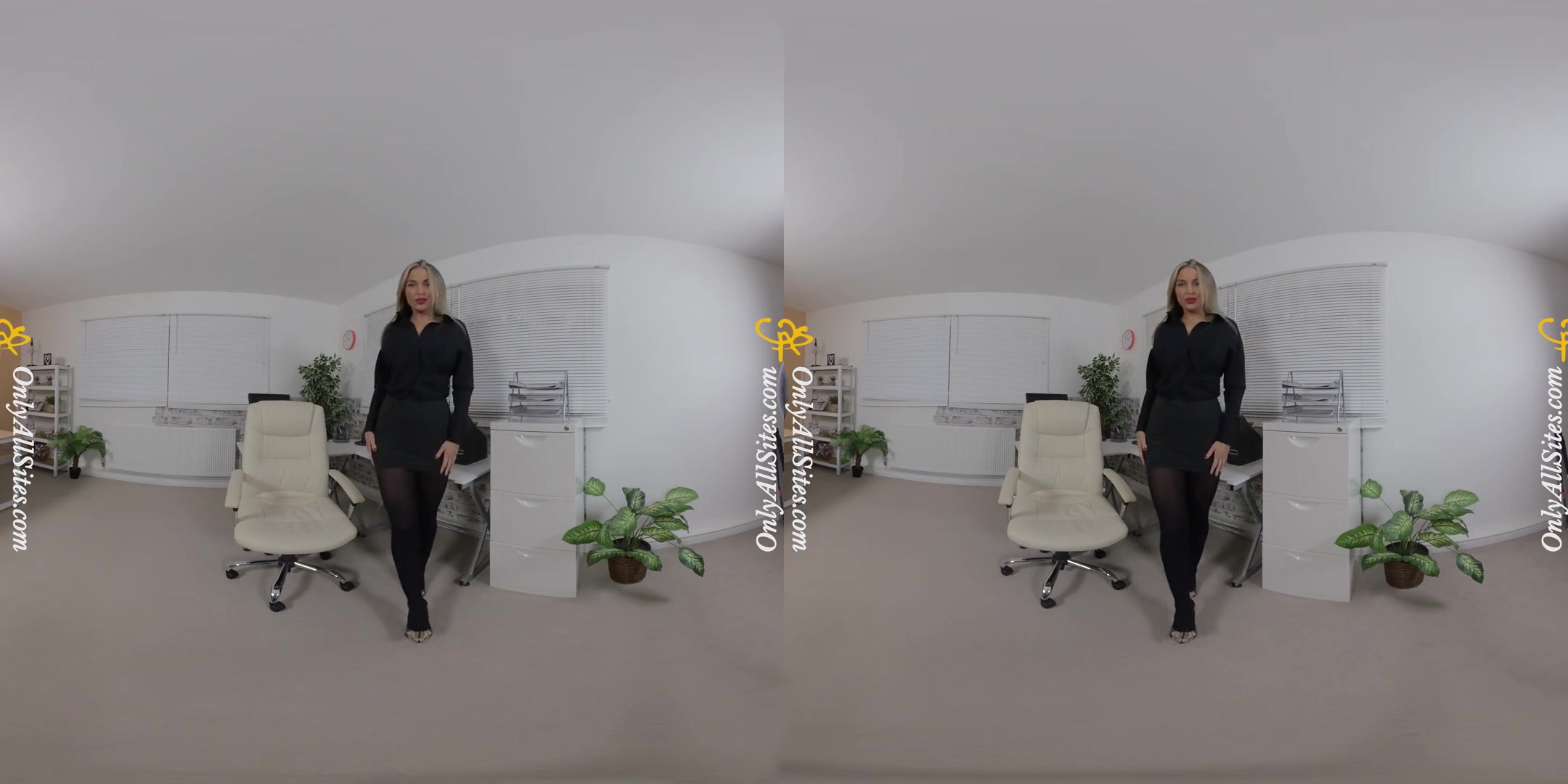 Blondie Rose - Sexy Secretary; Red Hot Blonde in Red Lingerie Solo Striptease