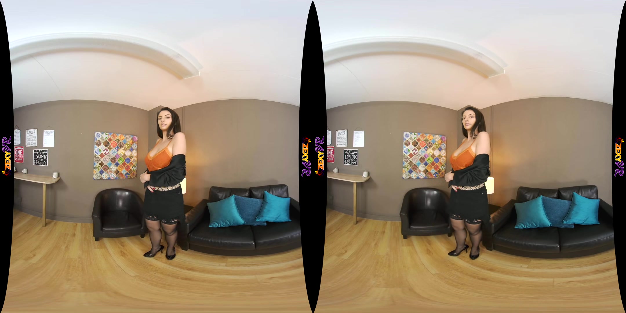 Orange Is The New Black - Big Tits Brunette Sexy Secretary Striptease Vr