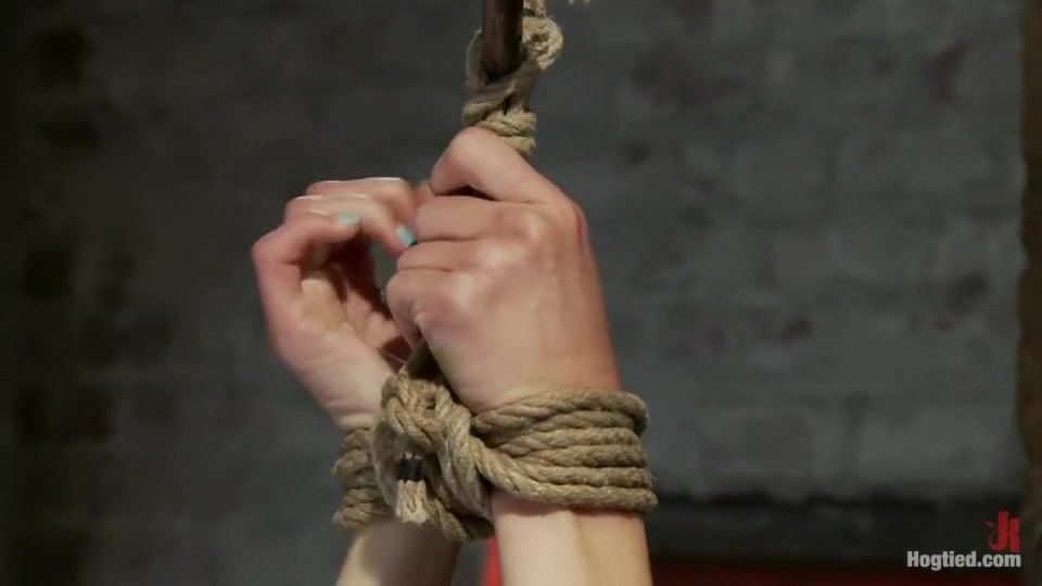 Southern Belle in her first hardcore bondage experienceAbused, made to cum, and wrist suspended.