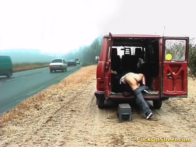 real fuck on big public street