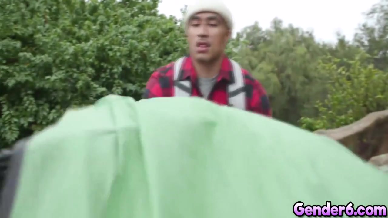 Trans So Fucking Cute Riding Cock. Ember Fiera And King Noire Are Walking Into The Woods When They Both Got Tired And Want Some Rest. They Start Pitching Tent And After That Both So Horny 6 Min