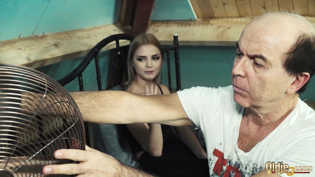 Lucky grandpa has sex with two hot chicks
