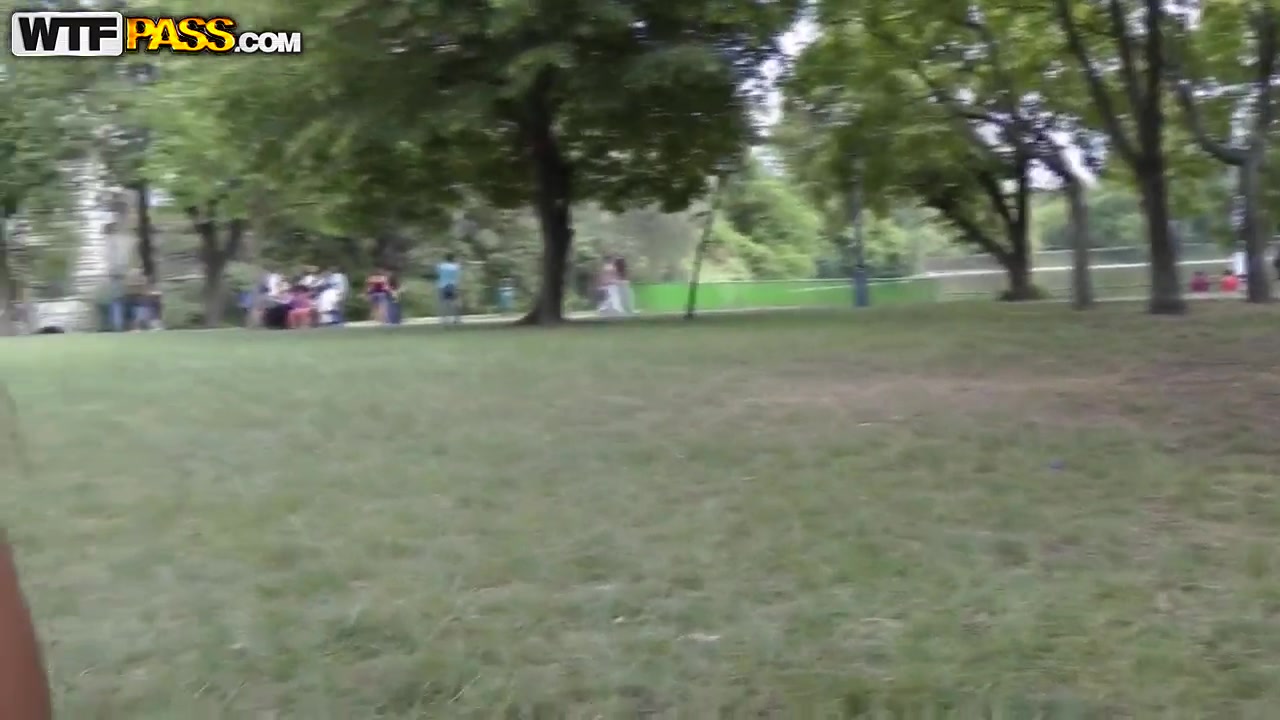 teen 18+ slut Amira Adara strips in park