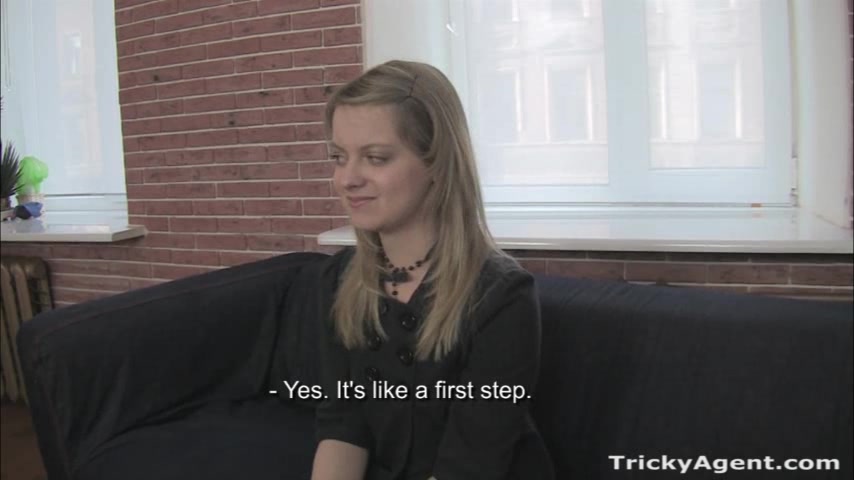 She's very eager to pass the casting for her first porn job