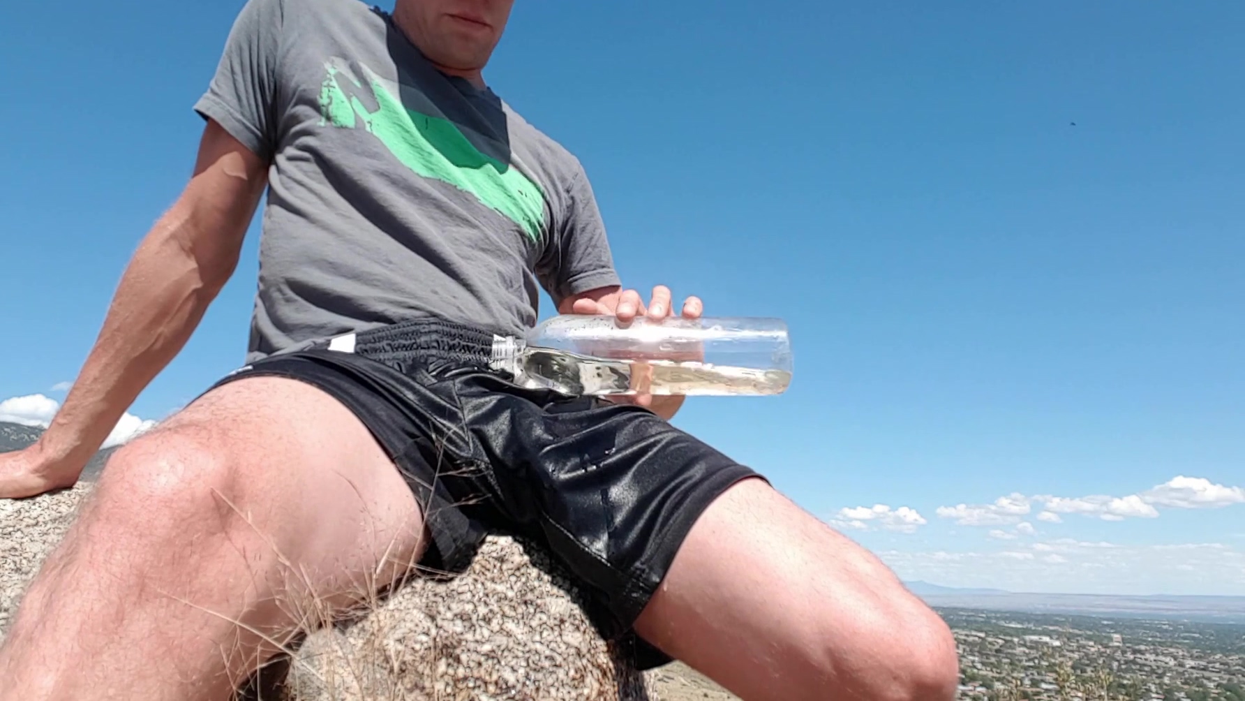 Pouring My Piss All Over My Shorts In Public