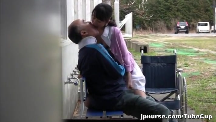 Japanese babe is a wild nurse when outdoors