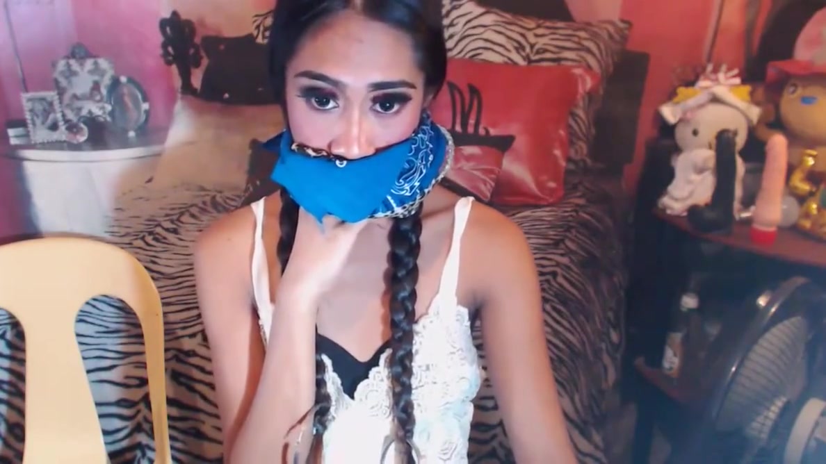 Two shemale jerking their big dick on cam