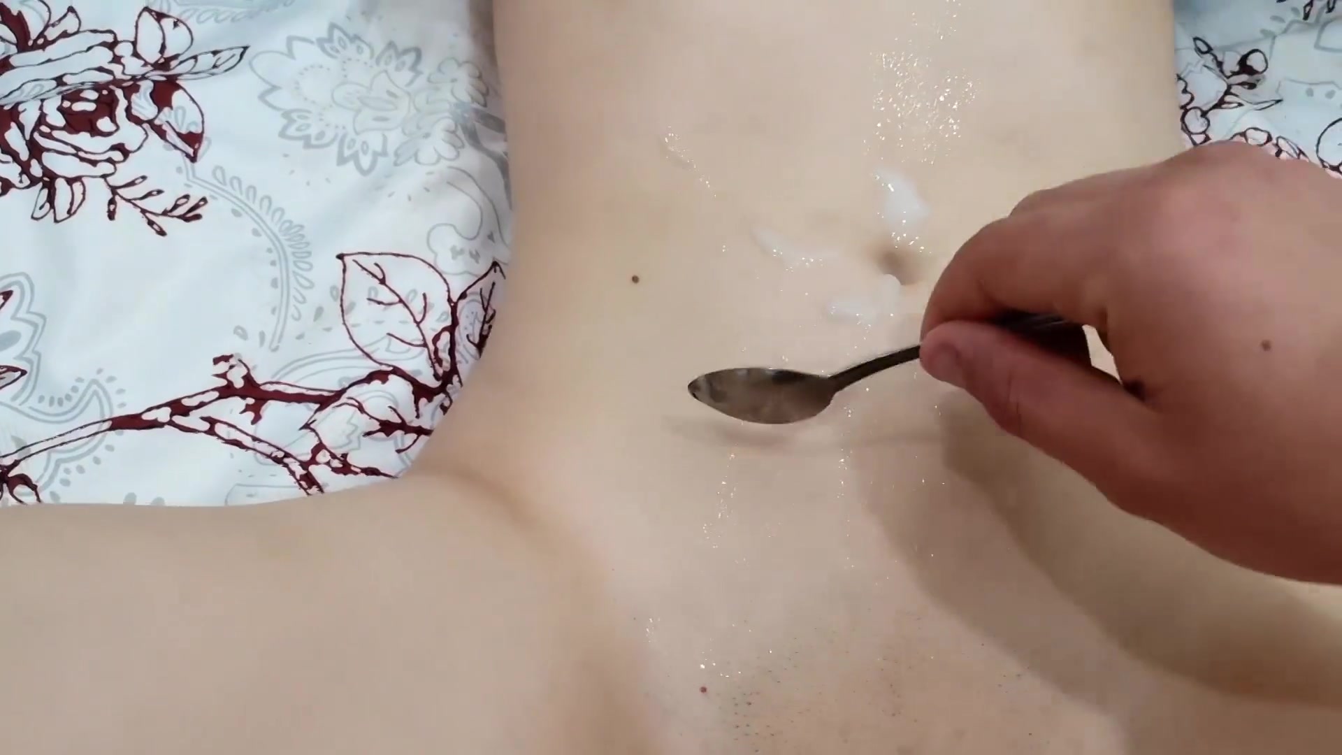 Big Tits Babe Eats Cum From A Spoon After Blowjob And Hard Rough Sex - Sex Movies Featuring Lana Red