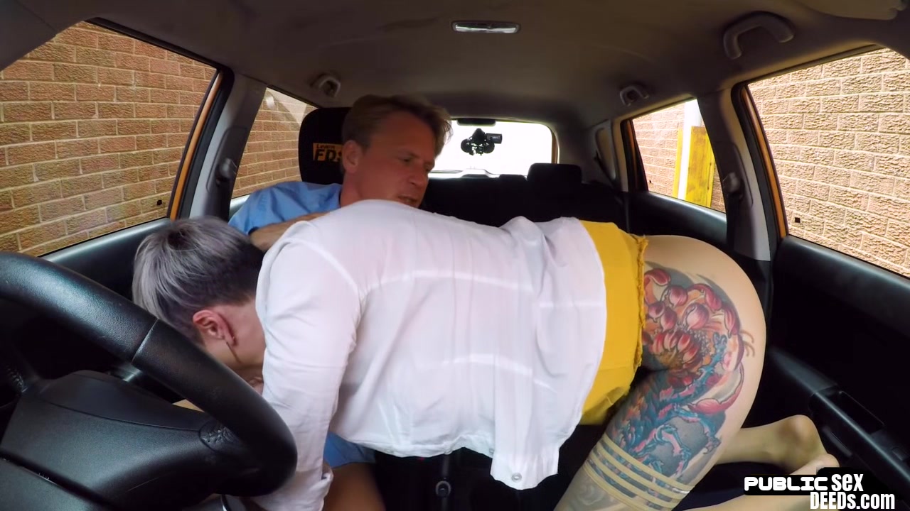 Public euro riding boss cock on front seat