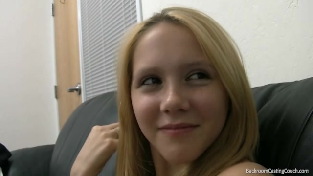Geeky blonde cutie in a hardcore ass slamming porn casting