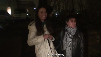 Adorable gal sucks 2 weenies for cash right in the street