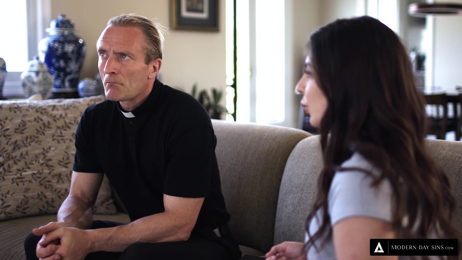 MODERN-DAY SINS - Big Dick Priest Takes Naive teen 18+'s Anal Virginity! Dutch Subtitles