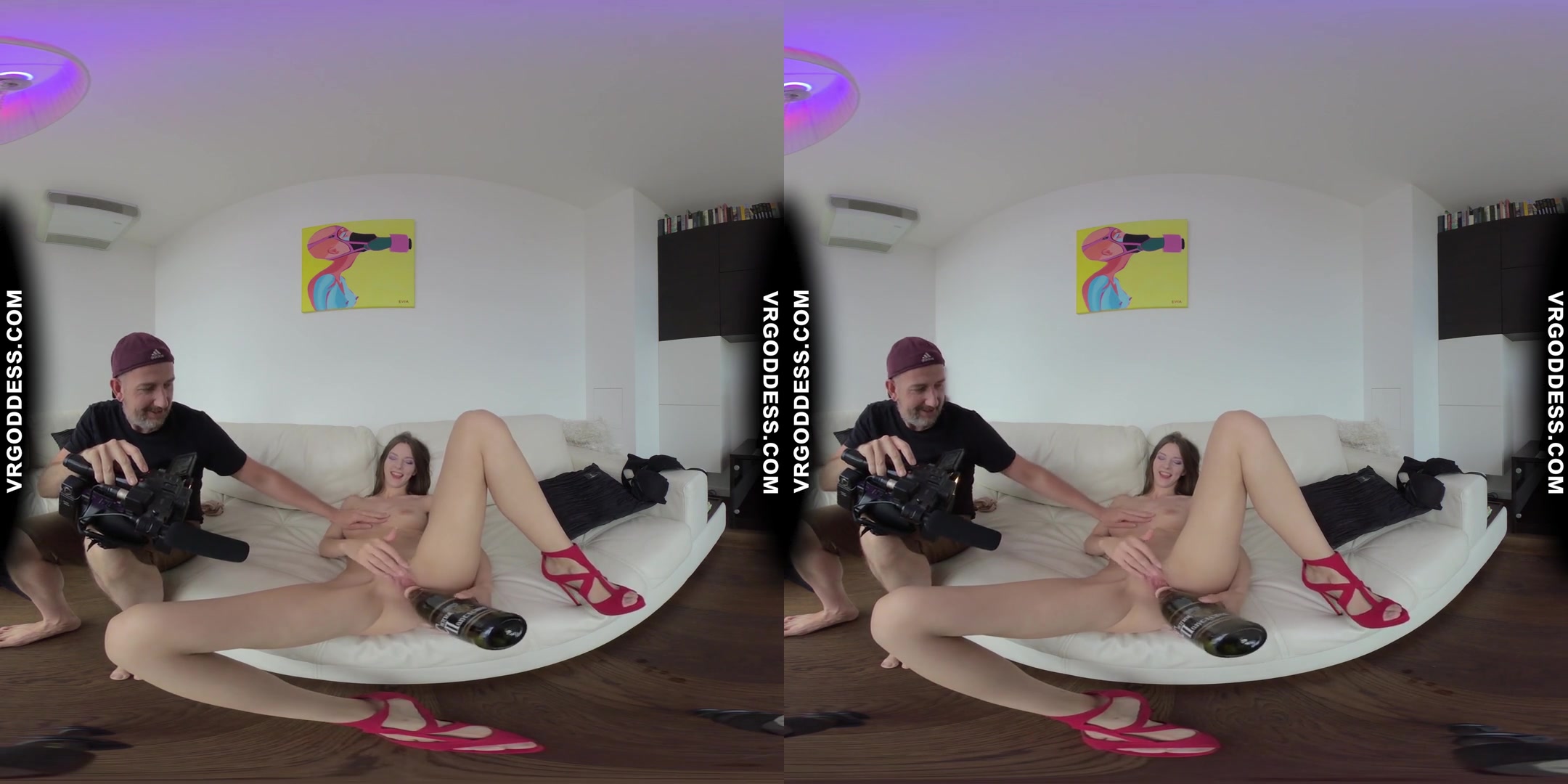 Champagne Striptease Big Boob Rebeka Ruby Fucks The Bottle Dirty Director Clit Rubbing