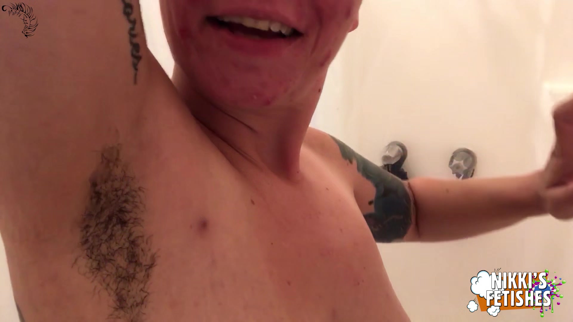 NIKKISFETISHES - Hot MILF Hairy Armpits in the Shower JOI