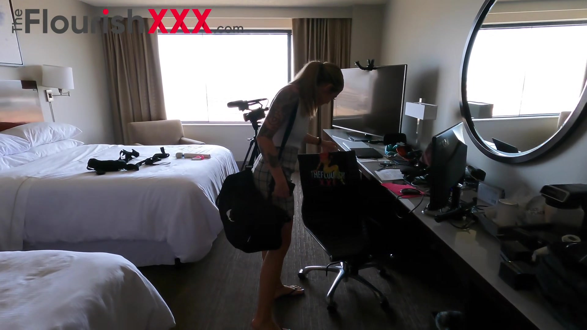 Stranded traveler finds herself in hotel sucking on a BBC