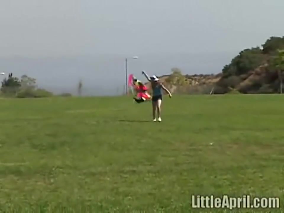 teen 18+ Rubbing Outdoors With Little April