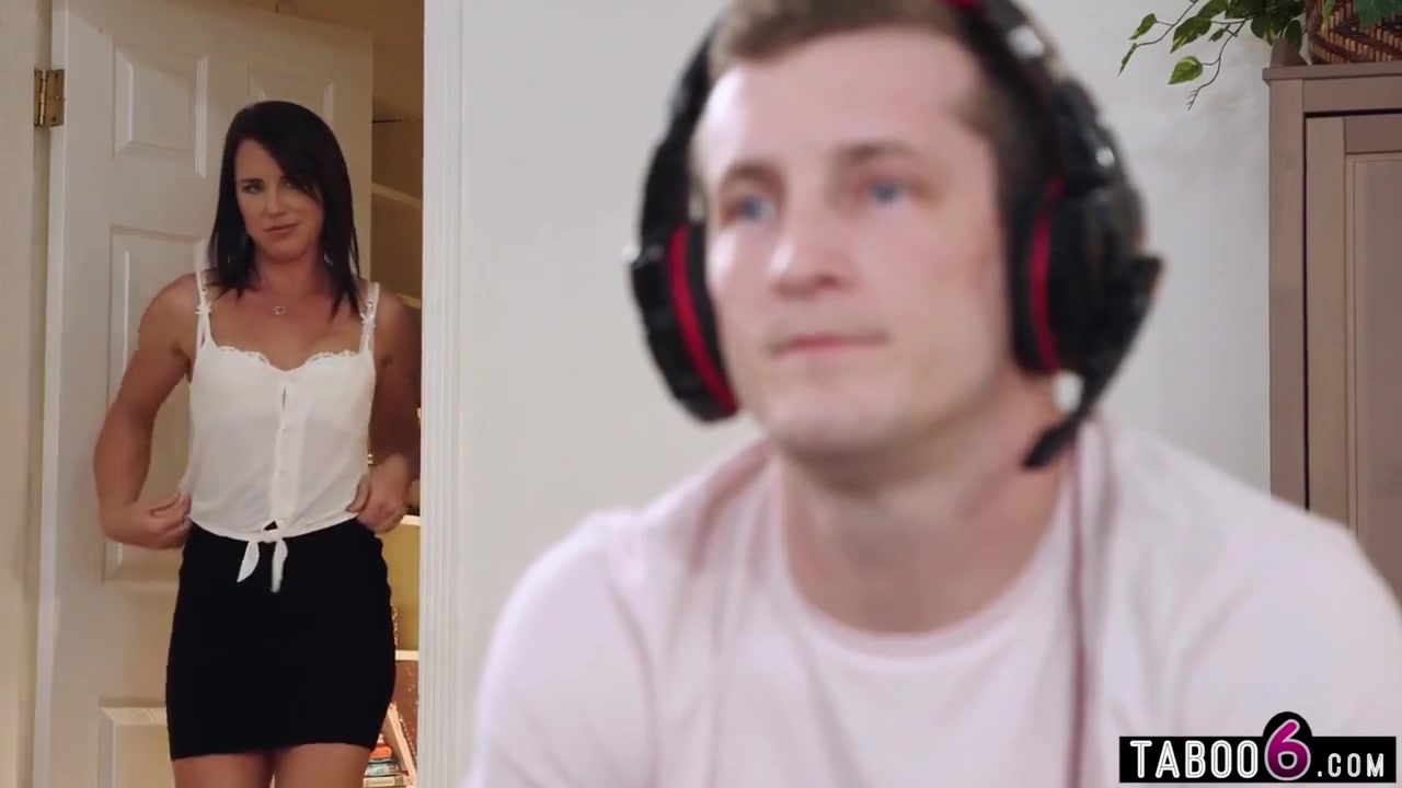 Milf Step mom Interrupts Her Stepson Playing A - Riley Jacobs