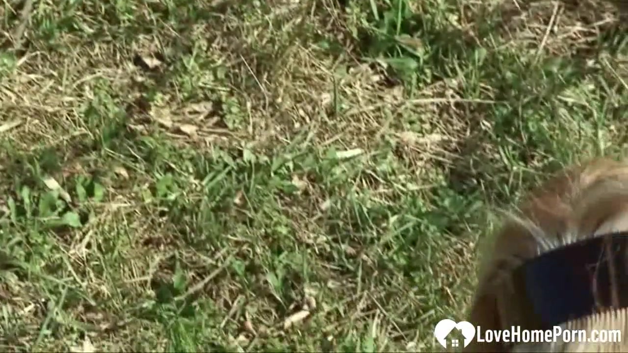 Blonde teen 18+ gets licked and fucked outdoors