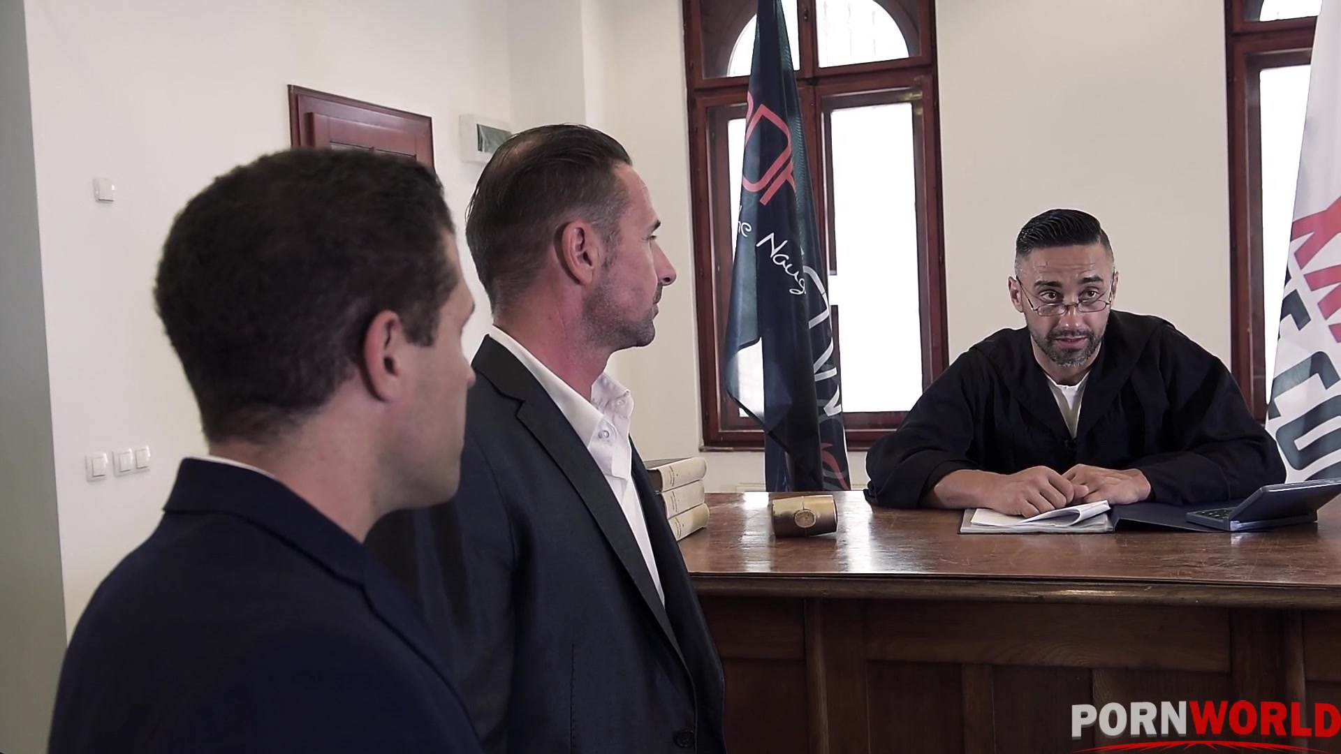Judgement Day - Sexy Lawyer Negotiates Double Penetration - PornWorld