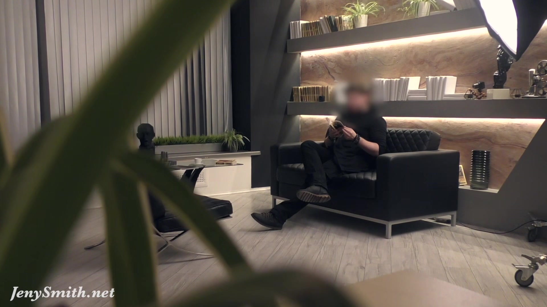 Silence. Jeny Smith with no panties teasing a man. prank
