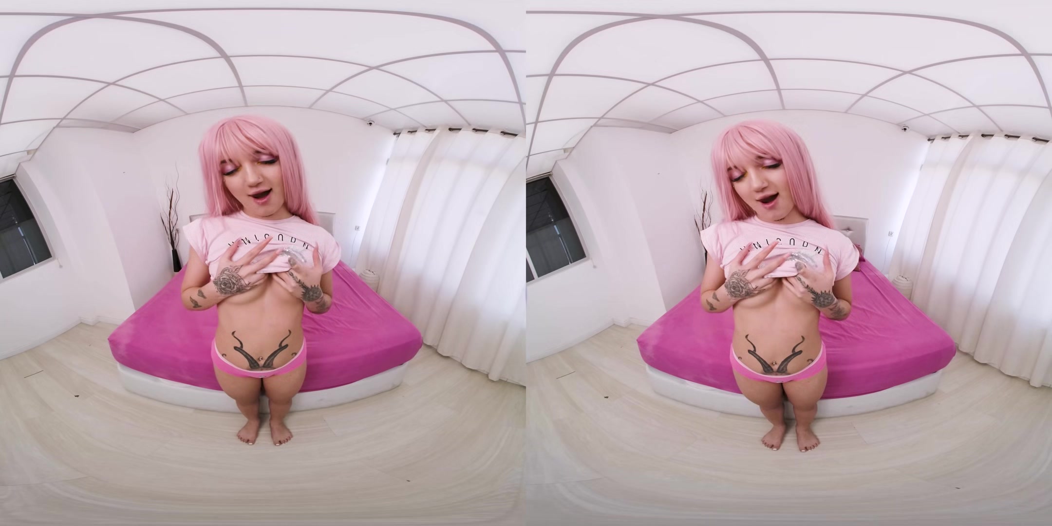Pink Girl Teen Fucks A Huge Cock In Her Bedroom
