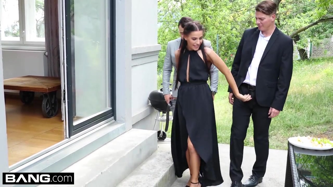 Eveline Dellai sucks and fucks two dicks at her bbq