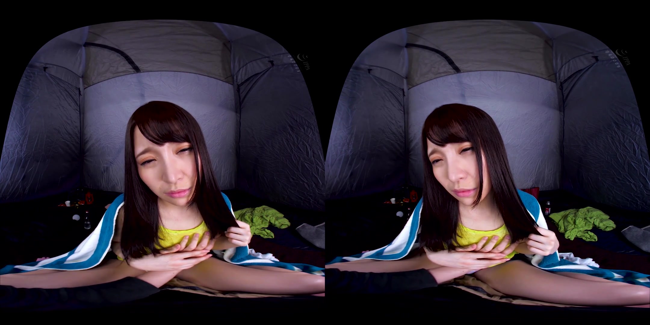 Inside the Tent at a Summer Festival 1 - Asian teen 18+ Perky Tits
