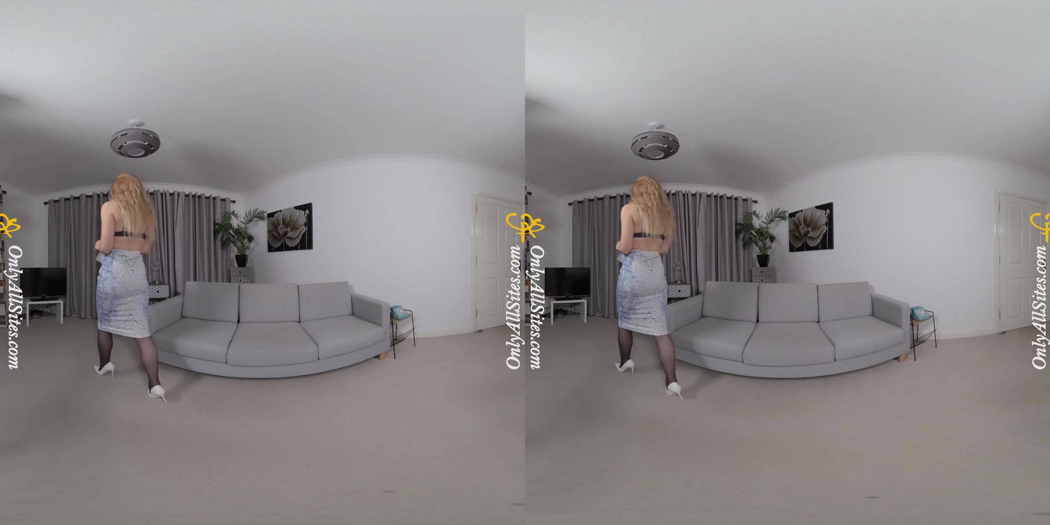 Blonde British Hottie Strips - OnlyTease