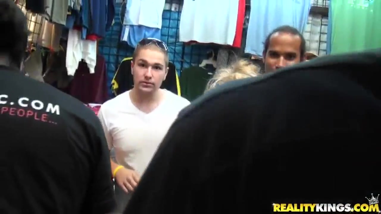 Two young dudes strip in public for money