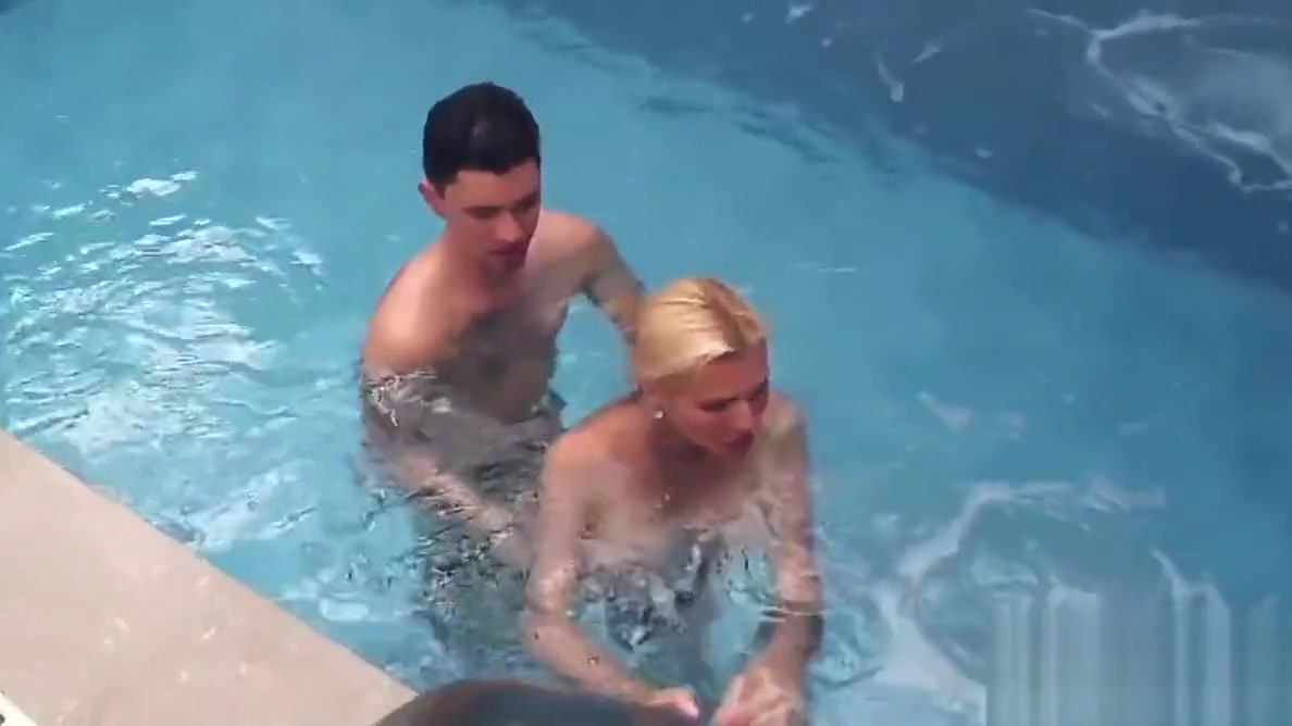 Blonde shemale sucks cock and fucks guys ass