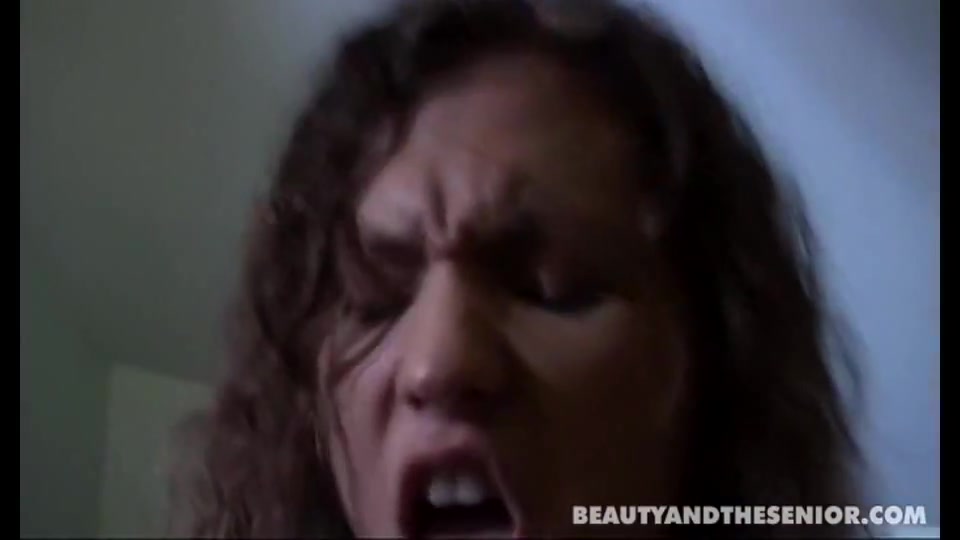 Curly haired teen 18+ Edwina suck and fuck an old cock