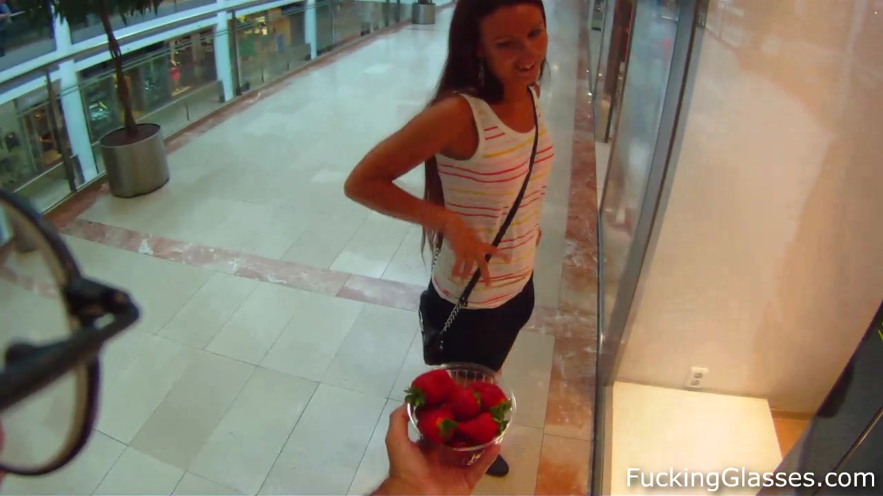 Fucking Glasses - Sweet strawberry fuck in a WC