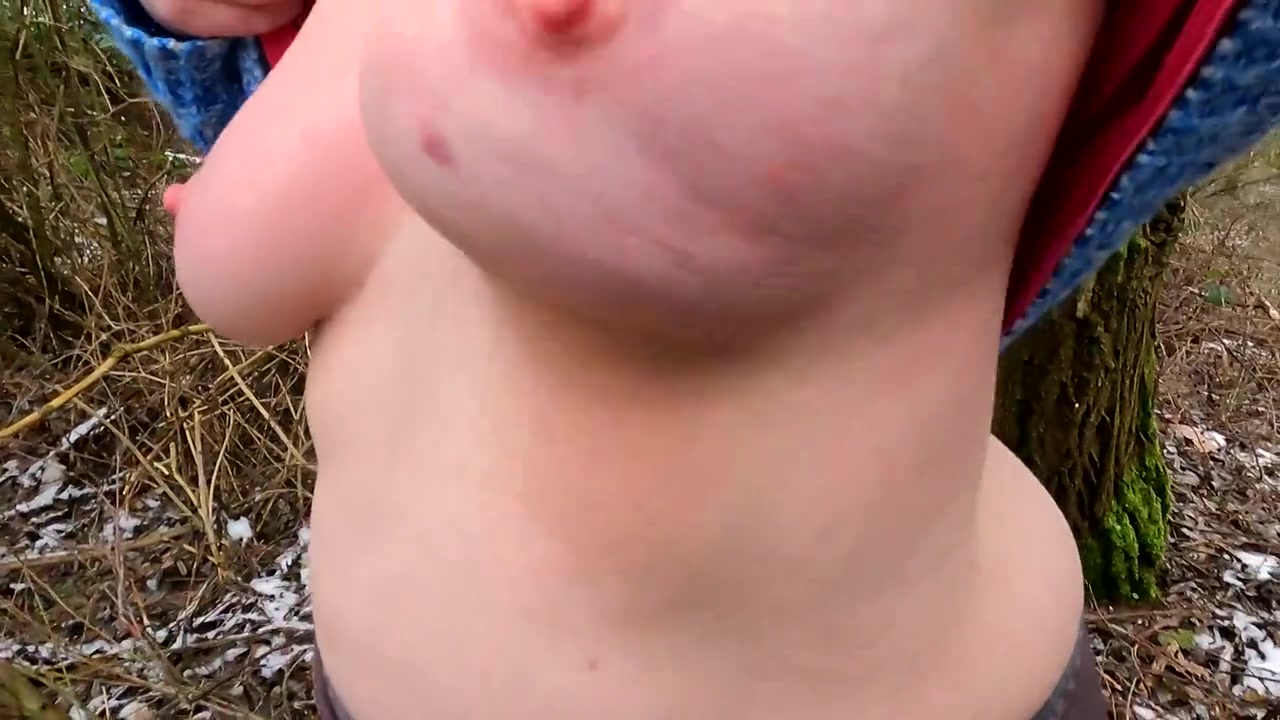 Beating Her Tits In The Snow