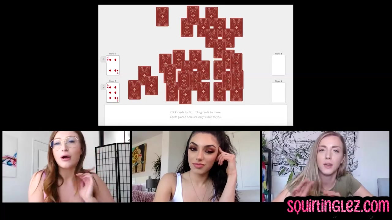 Naughty lez sluts masturbating wet pussy on video call