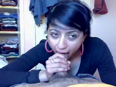 Gorgeous Indian chick cock sucking for a load of thick jizz