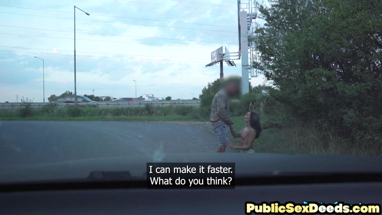 Sensational public slut drilled outdoor in doggystyle