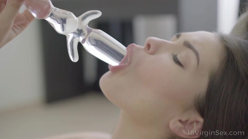 Chick caresses her body before getting solo orgasm.