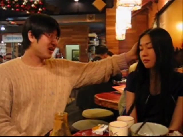 Extremely hot Asian chick fucking her geeky boyfriend