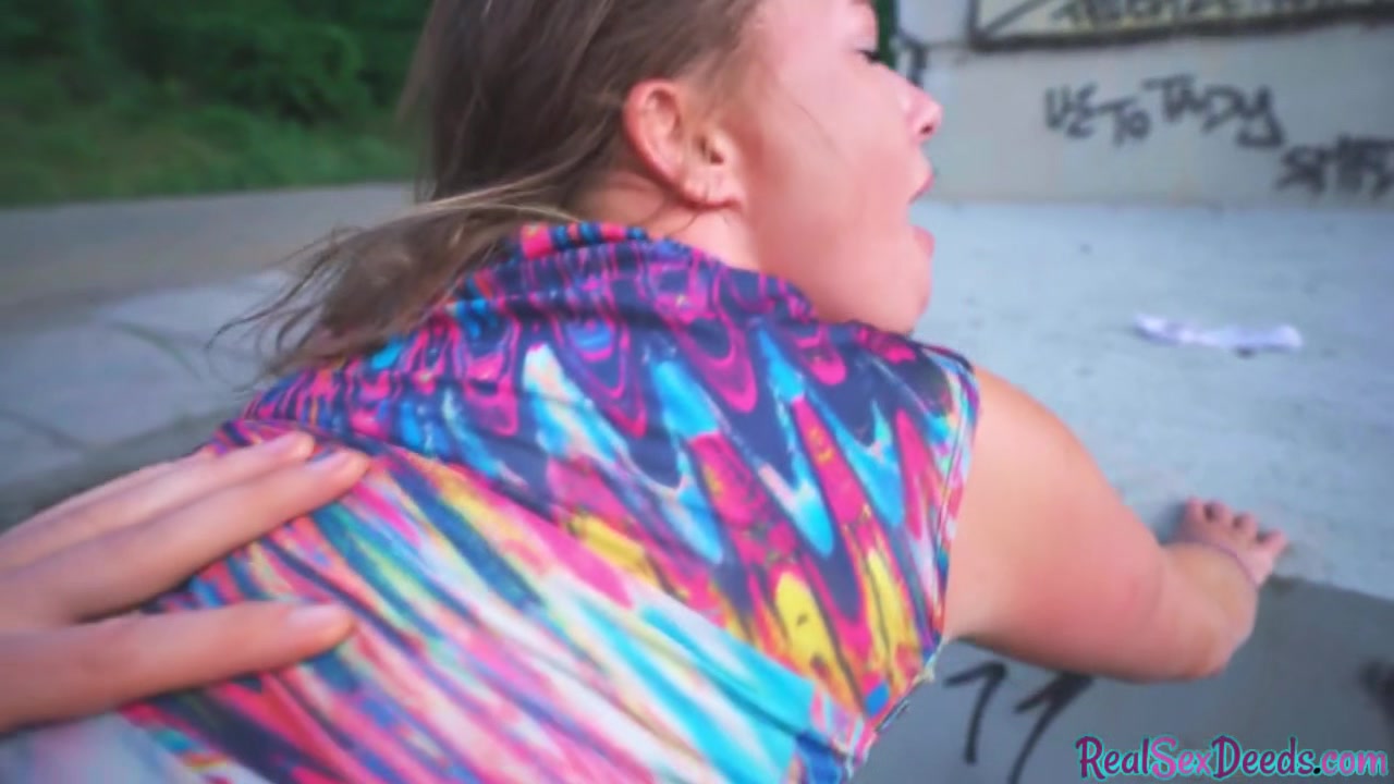 Doggystyled slut fucked outdoor in POV by raw fucker