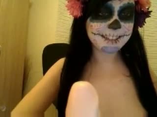 GF gets nude and horny on Halloween