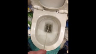 Peeing in messy bathroom