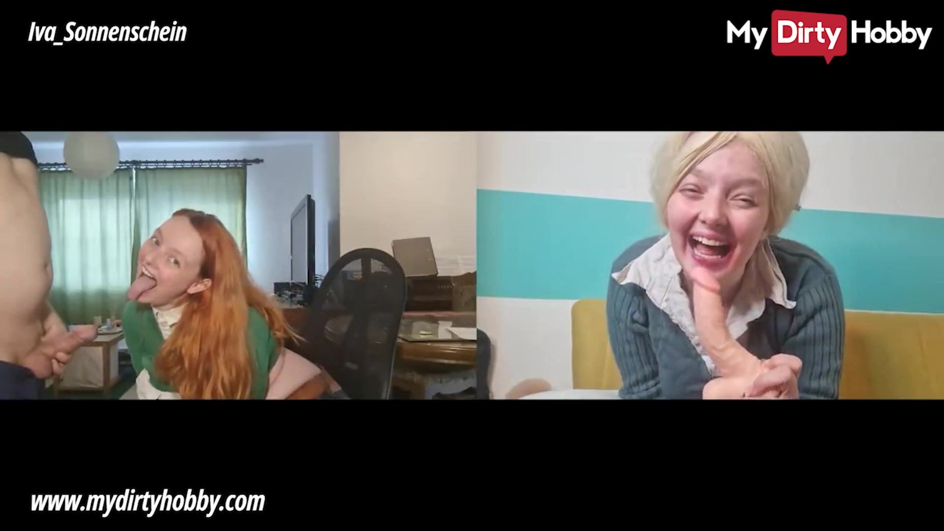 My Dirty Hobby - Gorgeous redhead Iva Sonnenschein deepthroats a fat cock until he cums