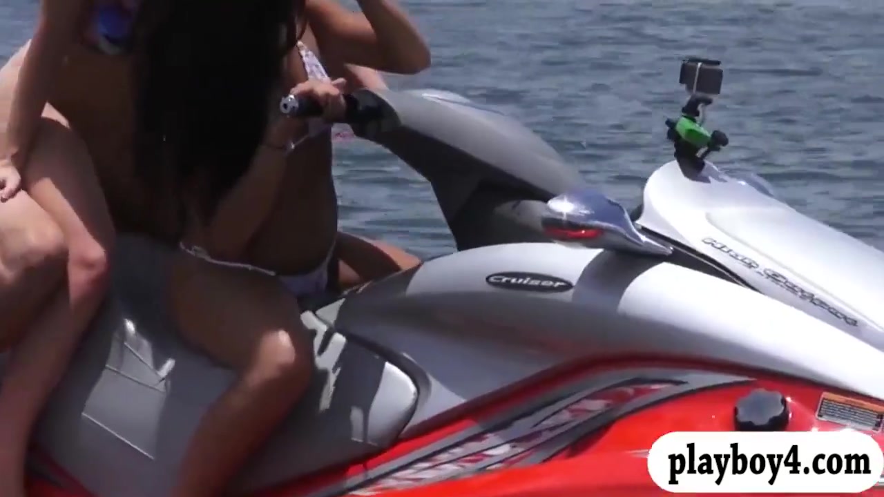 Sexy College teens 18+ Enjoy Foursome Scene On Speedboat