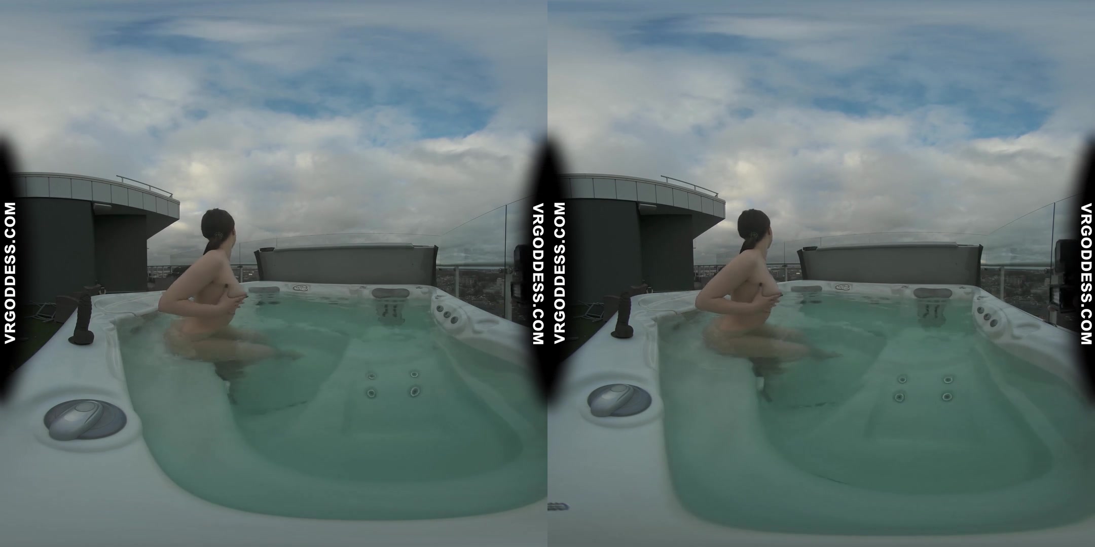 Behind The Scenes Filming Pretty Lika Rooftop Jacuzzi Dildo Masturbating