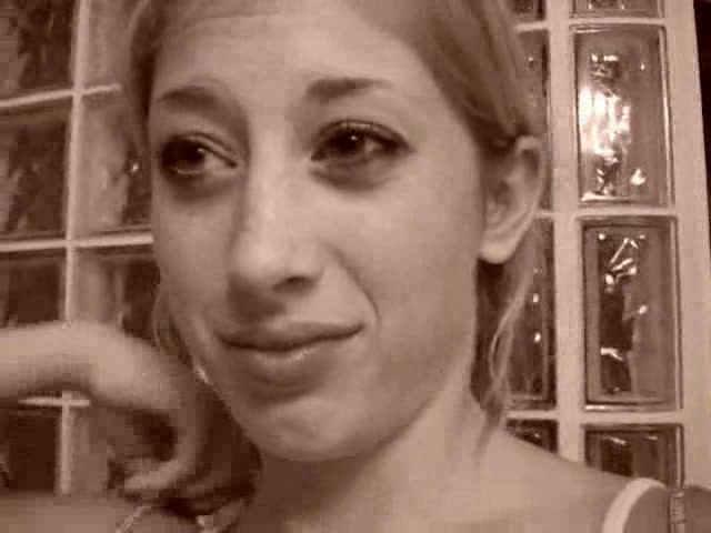Blonde girl gets naked for the first time on the camera