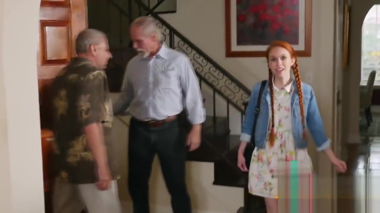 Cute redhead with amazing ass making an old penis feel good
