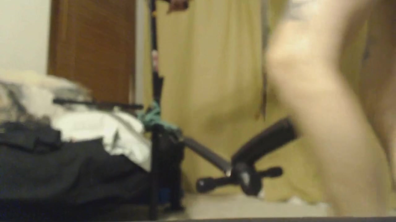 Sexy Young Stud Makes Ingenious Fuck Machine Out Of A Keyboard Stand & Fucks His Perfect Hole W Big Black Dildo