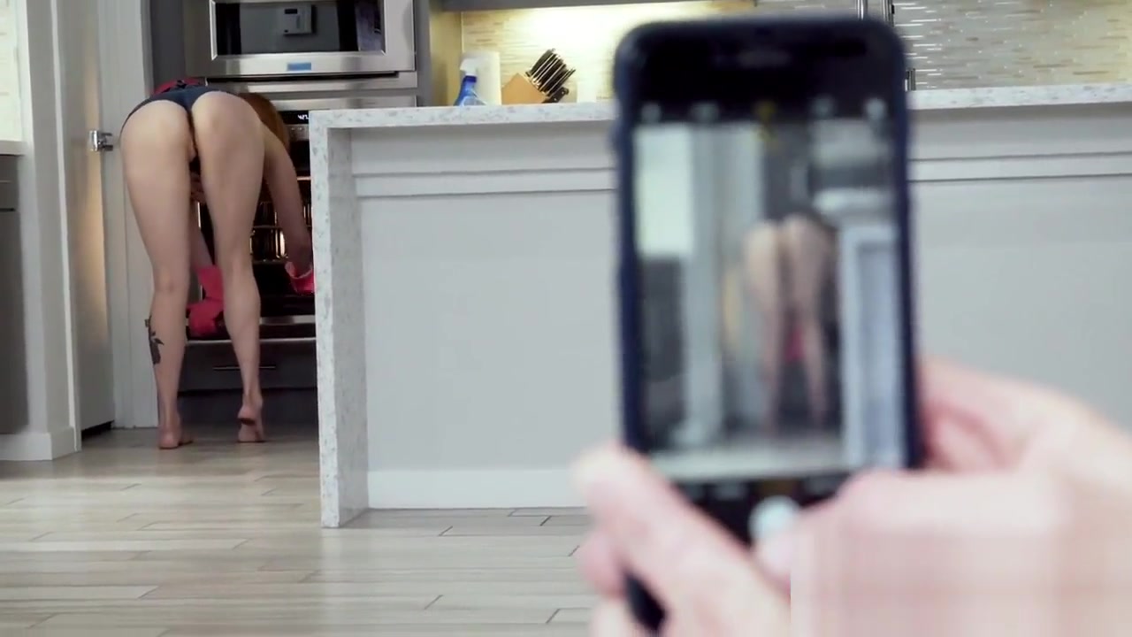 Ginger hottie is seduced by stepbrother into getting drilled in the kitchen