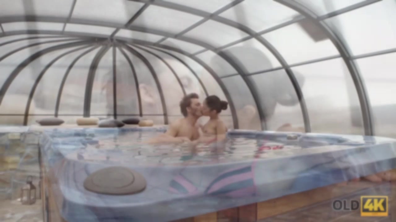 OLD4K. Old and young lovers have awesome sex after relax in jacuzzi