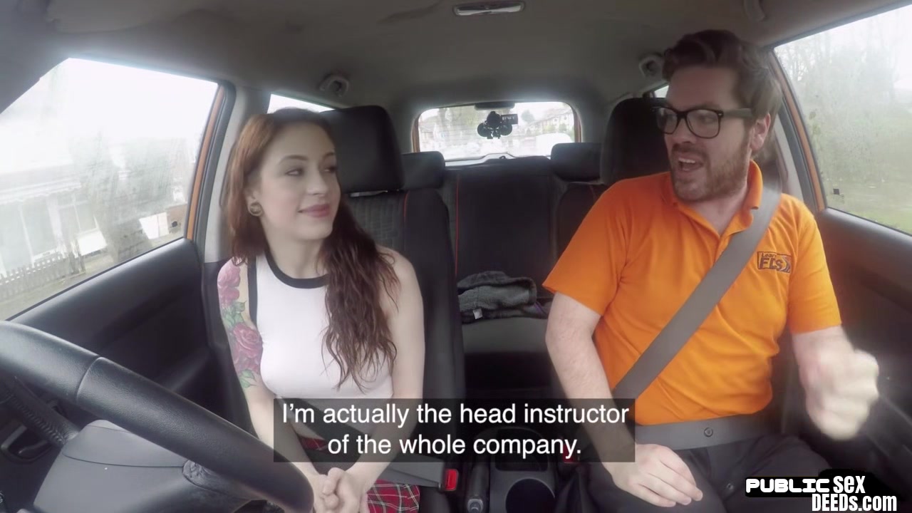Driving student 18+ redhead babe public fucked outdoor